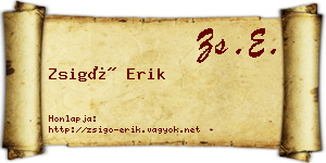 Zsigó Erik névjegykártya