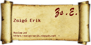 Zsigó Erik névjegykártya